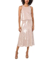 Vince Camuto Sequin Bias Cut A-Line High-Rise Midi Skirt