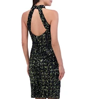 Vince Camuto Sequin Halter Neck Sleeveless Bodycon Dress