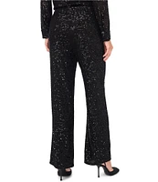 Vince Camuto Sequin Straight Leg High Rise Flat Front Full Length Pant