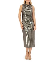 Vince Camuto Sheath Cowl Neck Sleeveless Dress