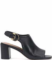 Vince Camuto Shoban Leather Block Heel Buckle Sandals