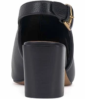 Vince Camuto Shoban Leather Block Heel Buckle Sandals