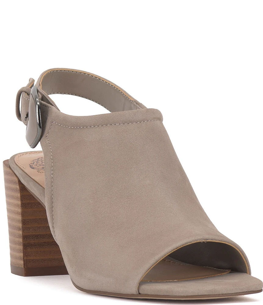 Vince Camuto Shoban Suede Block Heel Buckle Sandals