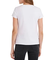 Vince Camuto Short Sleeve Crew Neck Knit Tee Shirt