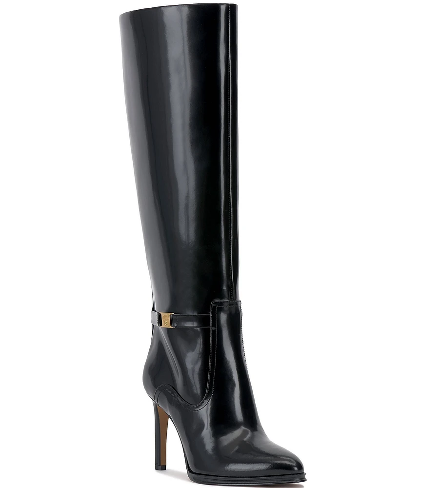 Vince Camuto Skylie Glossy Leather Tall Boots