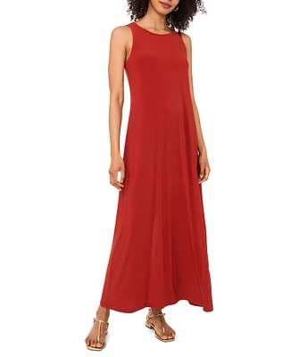 Vince Camuto Sleeveless Keyhole Back Crew Neck A-Line Maxi Dress