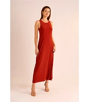 Vince Camuto Sleeveless Keyhole Back Crew Neck A-Line Maxi Dress