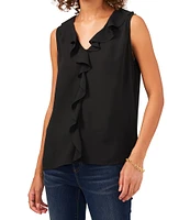 Vince Camuto Sleeveless V-Neck Ruffle Front Blouse