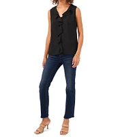 Vince Camuto Sleeveless V-Neck Ruffle Front Blouse