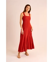 Vince Camuto Square Neck Sleeveless Shift Maxi Dress