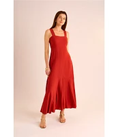 Vince Camuto Square Neck Sleeveless Shift Maxi Dress