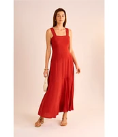 Vince Camuto Square Neck Sleeveless Shift Maxi Dress
