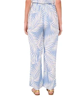 Vince Camuto Straight Leg Elastic Waist Printed Pants