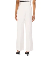 Vince Camuto Stretch Twill Wide-Leg Contrast Waistband Pleated Pants