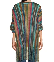 Vince Camuto Striped Lurex Knit Topper