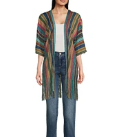 Vince Camuto Striped Lurex Knit Topper