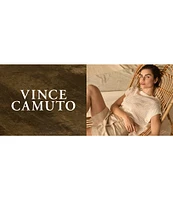 Vince Camuto Sweater Pointelle Crew Neck Short Sleeve Vest