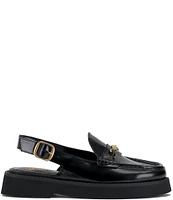 Vince Camuto Torrie Leather Hardware Detail Slingback Loafers