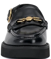 Vince Camuto Torrie Leather Hardware Detail Slingback Loafers