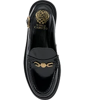 Vince Camuto Torrie Leather Hardware Detail Slingback Loafers