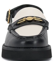 Vince Camuto Torrie Leather Hardware Detail Slingback Loafers