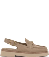 Vince Camuto Torrie Suede Hardware Detail Slingback Loafers