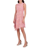 Vince Camuto Tweed Round Neck Sleeveless Asymmetrical A-Line Dress