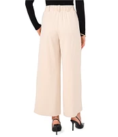 Vince Camuto Twill High Rise Pleated Wide Leg Palazzo Trousers