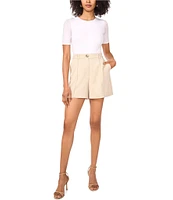 Vince Camuto Twill Pleated Shorts