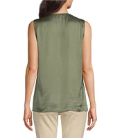 Vince Camuto V-Neck Sleeveless Ruffle Front Blouse