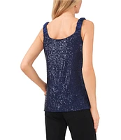 Vince Camuto V Neck Sleeveless Sequin Blouse