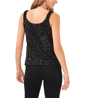 Vince Camuto V Neck Sleeveless Sequin Blouse