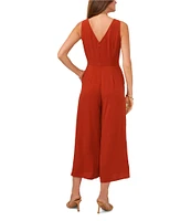 Vince Camuto V Neck Sleeveless Wide Leg Jumpsuit