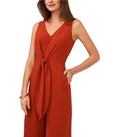 Vince Camuto V Neck Sleeveless Wide Leg Jumpsuit