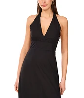 Vince Camuto Woven Halter Neck Sleeveless Beaded Maxi Dress