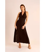 Vince Camuto Woven Halter Neck Sleeveless Beaded Maxi Dress