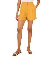 Vince Camuto Woven Pleated Elastic Back Waistband Shorts