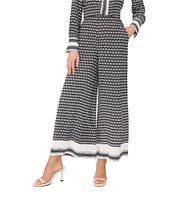 Vince Camuto Woven Printed Wide-Leg Pull-On Pants