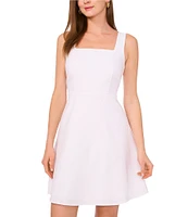 Vince Camuto Woven Square Neck Sleeveless A-Line Dress