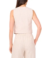 Vince Camuto Woven Stripe V-Neck Sleeveless Vest