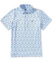 Vineyard Vines Big Boys Sankaty Baseball Print Polo Shirt
