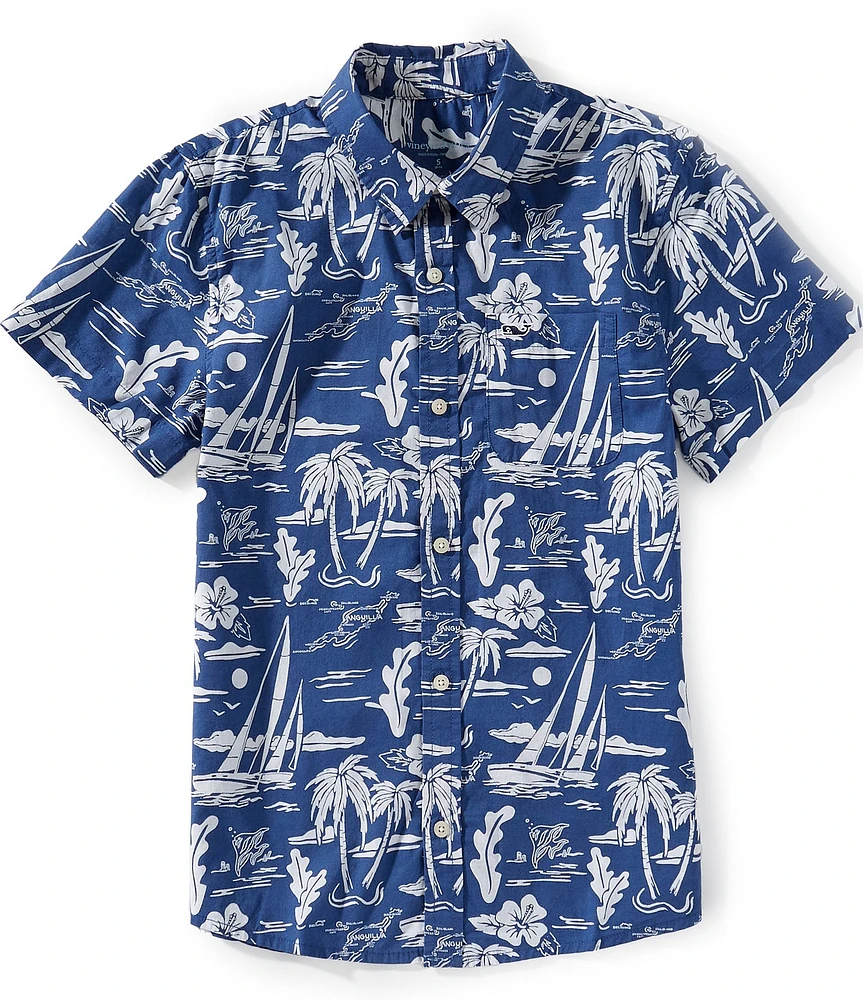 Vineyard Vines Big Boys 2T-7 Tropical Printed Short Sleeve Shirt
