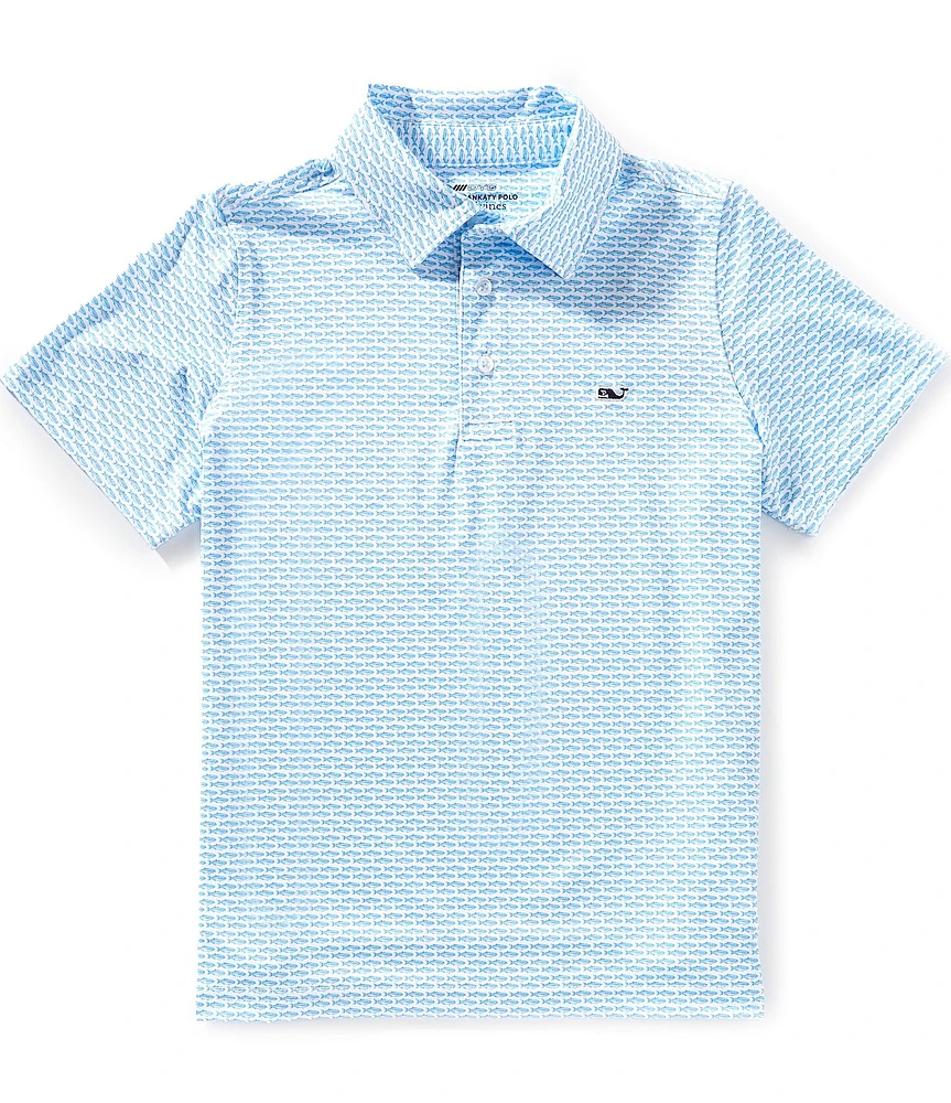 Vineyard Vines Big Boys 8-20 Sankaty Bone Fish Print Polo Shirt