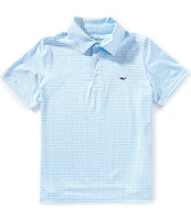 Vineyard Vines Big Boys 8-20 Sankaty Bone Fish Print Polo Shirt