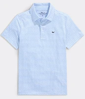 Vineyard Vines Big Boys 8-20 Sankaty Bone Fish Print Polo Shirt