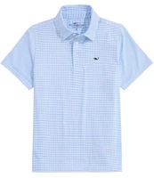 Vineyard Vines Big Boys 8-20 Sankaty Micro Waves Print Polo Shirt