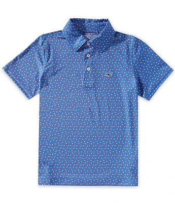 Vineyard Vines Big Boys Sankaty Print Performance Polo Shirt