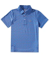Vineyard Vines Big Boys Sankaty Print Performance Polo Shirt