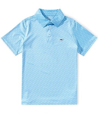 Vineyard Vines Big Boys 8-20 Sankaty Puzzle Whale Print Polo Shirt