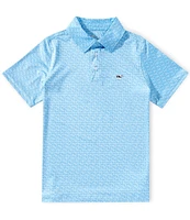 Vineyard Vines Big Boys 8-20 Sankaty Puzzle Whale Print Polo Shirt